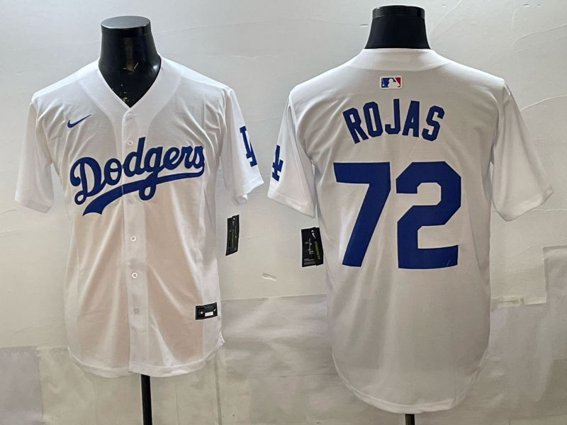 Men 2025 Los Angeles Dodgers #72 Rojas White Game Nike MLB Jersey style 001->los angeles dodgers->MLB Jersey
